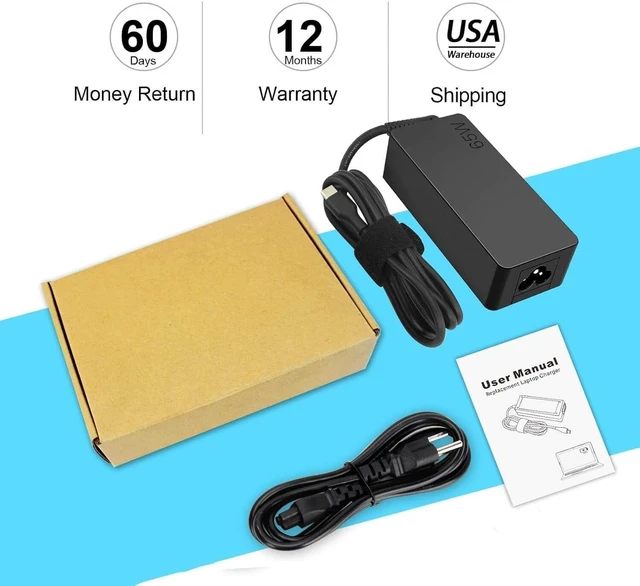 Alt view image 7 of 7 - 65W USB C Charger Replacement for Lenovo Laptop Charger USB C