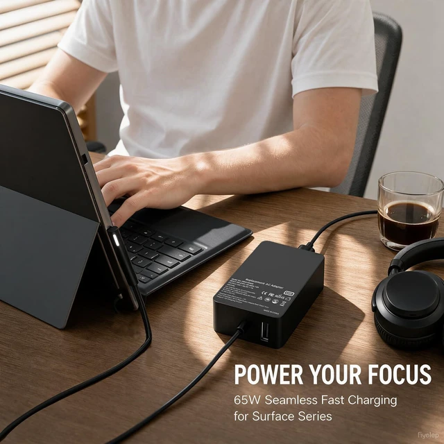 Alt view image 5 of 7 - 65W Laptop Charger Compatible with Microsoft Surface Pro 11 10 9 8 3 7 7+ 6 5 4 X,Compatible with Surface Windows Laptop 7 6 5 4 3 2 1,Book 3 2 1 65W 44W 36W Power Supply Cord