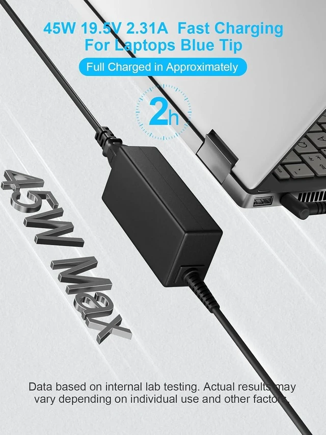 Alt view image 2 of 7 - BIYTC Stream 14 & 11 Laptop Charger for HP 45W Computer Blue Tip Power Cord