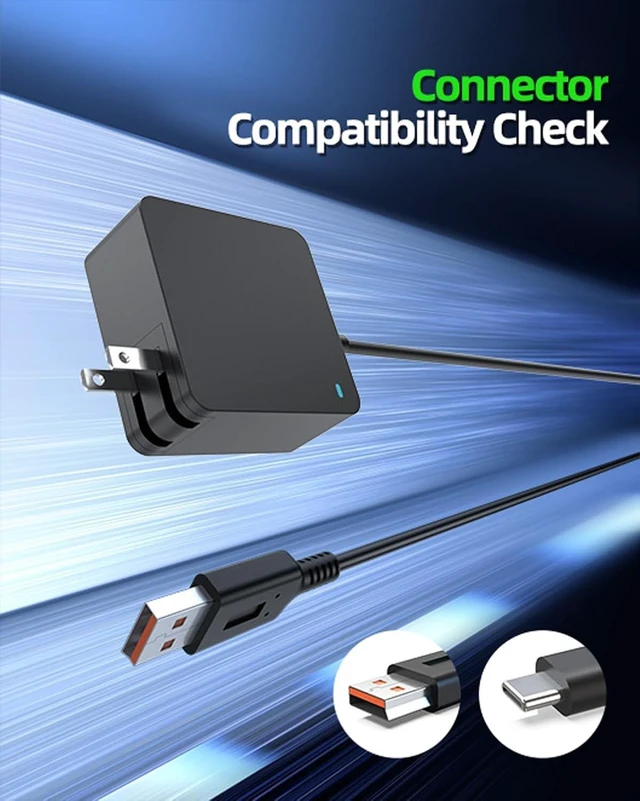 Alt view image 2 of 6 - 65W 40W Charger Replacement for Lenovo Angled Connector Yoga Ideapad 3 Pro 1370 700 900 700-11ISK 900S-12ISK 900-13ISK Laptop