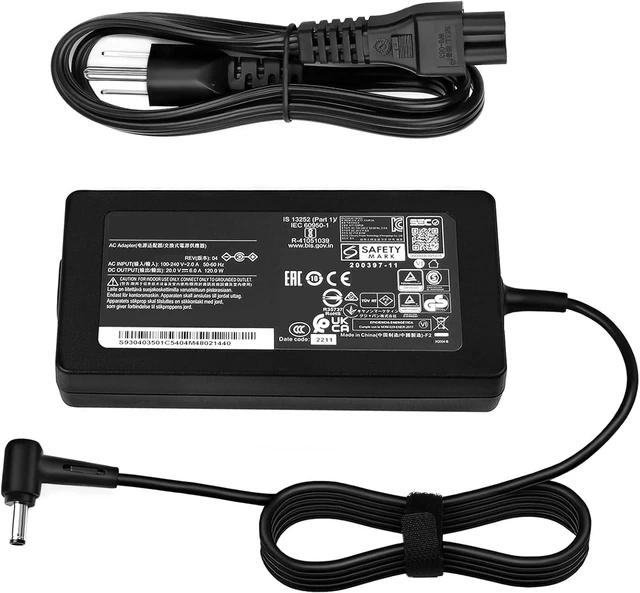 Alt view image 4 of 6 - 120W 6A Charger Compatible with Msi Thin 15 a15 B13V B13U B12V B12U B7U B7V Cyborg 15 AI A1V 14 A13V a13u Thin GF63 12th 13th 12VE 12VF 12UC 12UCX a17-120p2a adp-120vh d