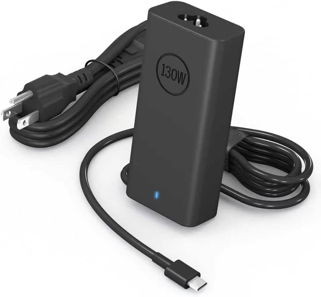 Main image of Replacement for 130W Dell Laptop Charger USB C Compatible with Dell XPS 15 17 2in1 9510 9500 Latitude 9510 5420 5520 Precision 5530 2in1 HA130PM170 DA130PM170