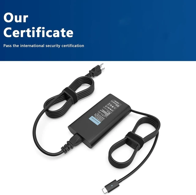 Alt view image 5 of 7 - 130W USB-C AC Adapter Compatible with Dell Pro Max 16 14 MC16250 MC14250 MC16255 Premium MA14250,Inspiron 16 7640 7630 7620 Type C Laptop Charger