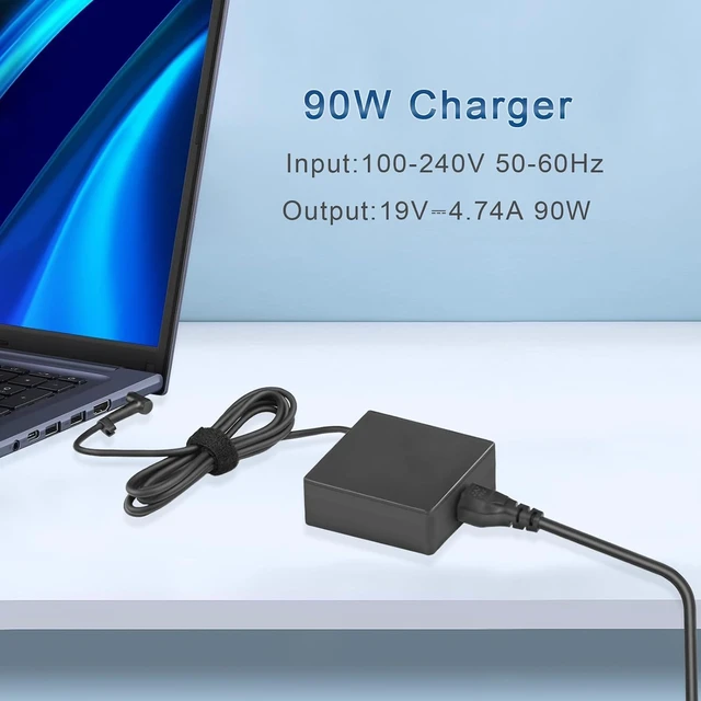 Alt view image 5 of 7 - 90W Charger Compatible with Asus Vivobook 15X 14X 16X 17X K1703Z M1703Q D1603Q Y1603C ExpertBook B1500 P2451F P751J Q529Z Q524U Q534U UX533F UX480F 4.5 * 3.0mm Connector