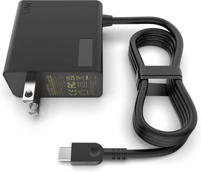 Main image of 65W USB C Charger Fit for Lenovo ThinkPad T480s T580s E480 E580 E590 Chromebook 300e 500e c330 c630 Yoga 7i 9i 14" 15" 2 in 1 Yoga S730 C940 C740 730s-13 s730-13Y Laptop Power Supply Adapter.