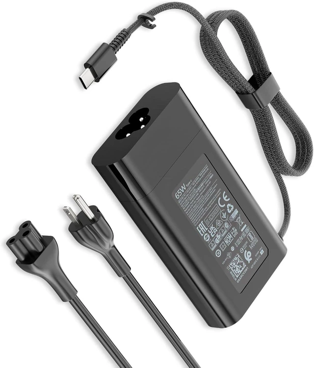 Alt view image 2 of 7 - New Slim 65W USB C Laptop Charger Compatible with HP OmniBook X AC Adapter