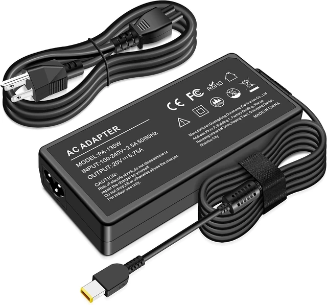 Main image of 135W Charger Compatible with Lenovo ThinkPad Universal Thunderbolt 3 4 Dock Gen 1 2, Ultra/Pro Docking Station Power Cord, ideapad Gaming 3-15 L340/Yoga 9i Laptop Adapter ADL135NDC3A