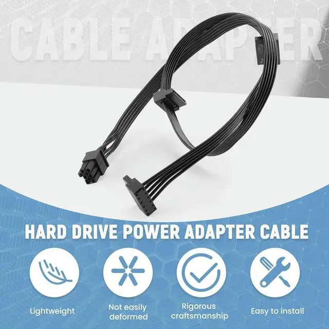 Alt view image 3 of 7 - Pcie 6Pin Male To 3 SATA Power Supply Cable For Seasonic Focus Plus Platinum FOCUS+ Series 850PX 750PX 650PX 550PX PSU