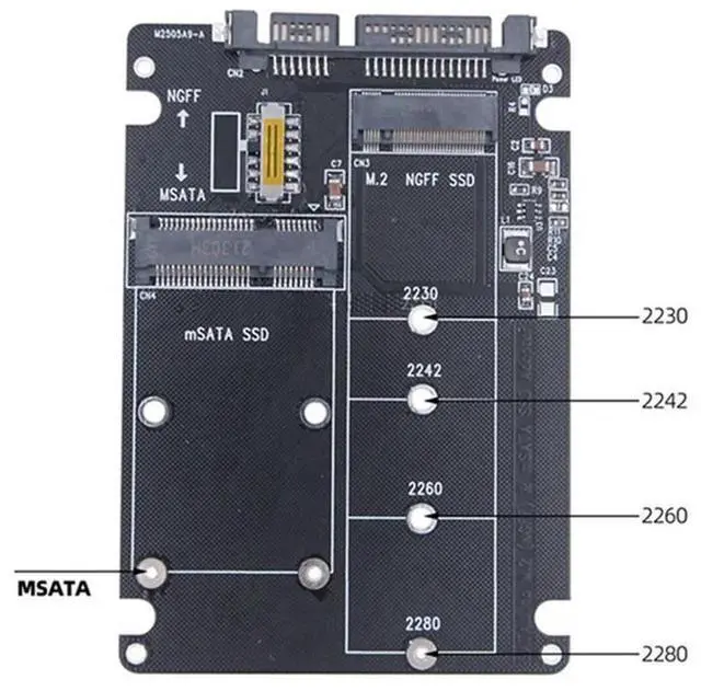 Main image of M.2 Solid-State Ngff Msata To Serial Adapter Card Serial-To-Serial Adapter Card Dual-Use 2-In-1 With Switch