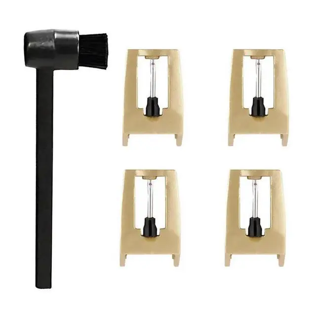 Alt view image 4 of 4 - 4Pcs Replacement Stylus Vinyl Record Player Needles Diamond Turntable Stylus With A Stylus Cleaning Brush