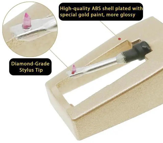 Alt view image 2 of 4 - 4Pcs Replacement Stylus Vinyl Record Player Needles Diamond Turntable Stylus With A Stylus Cleaning Brush