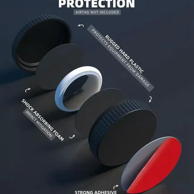 Alt view image 2 of 8 - For Airtag Holder Case With Adhesive Sticker For Mountain Bike Anti-Lost GPS Location Case, Easy Install Easy To Us