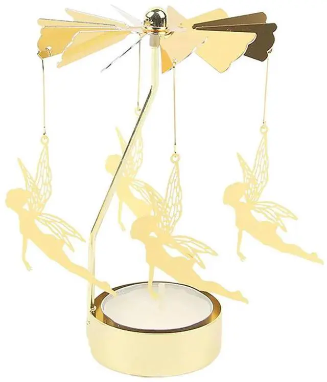 Alt view image 2 of 3 - l Spinning Tea Light Candle Holder Carousel Candle Holder Windmill Candlestick for Wedding Party Home Table Decor