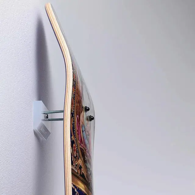 Alt view image 3 of 3 - Skateboard Wall Hanger Wall Mount Skateboard Holder Acrylic Skateboard Holder Rack for Skateboard Lovers