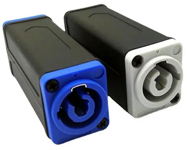 Alt view image 4 of 7 - LED PowerCon AC Coupler Adapter Extender Connector Speakon Panel Mount Straight Adapter White to White