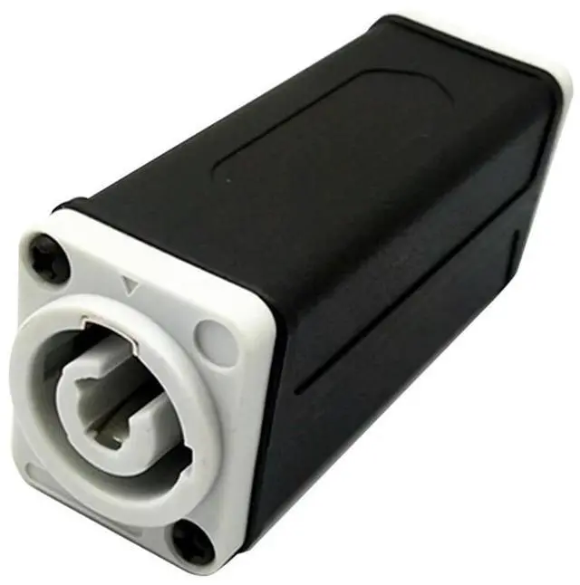 Main image of LED PowerCon AC Coupler Adapter Extender Connector Speakon Panel Mount Straight Adapter White to White