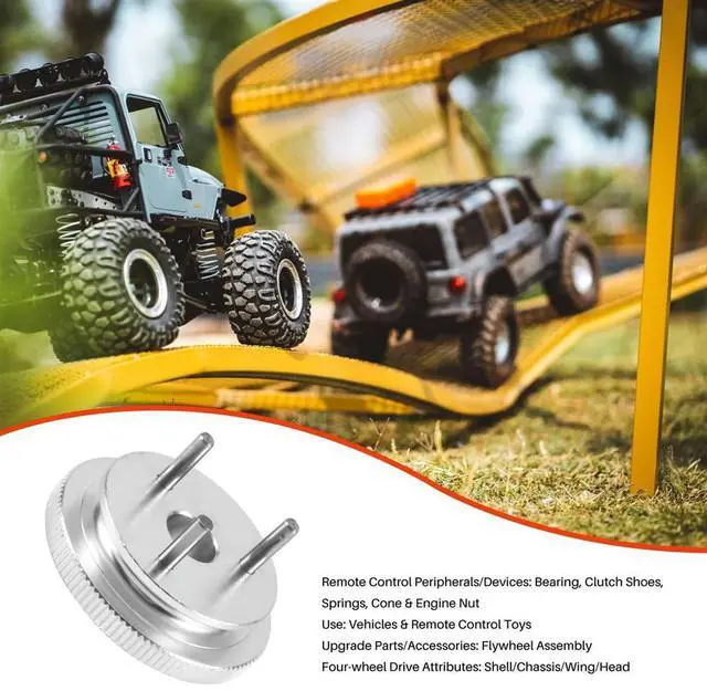 Alt view image 4 of 7 - RC Clutch Bell 14T Gear Bearing Clutch Shoes Springs Cone&Engine Nut Flywheel Assembly for 1/8 RC Model Nitro Car HPI HSP