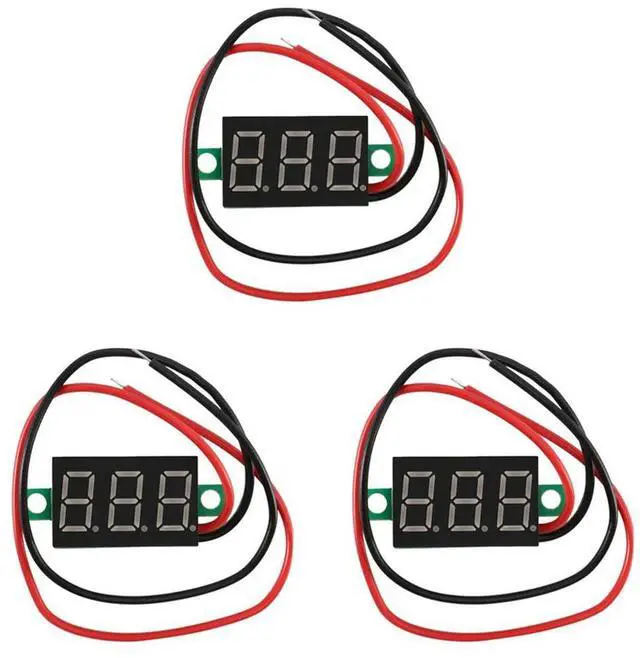 Main image of 3X Mini Digital Voltmeter LED Voltage Display Panel Meter 3.3-30V Green LED