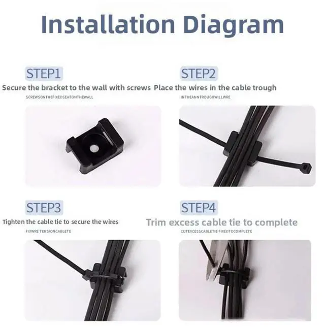 Alt view image 2 of 3 - 100PCS HC-2 M6 Cable Zip Ties Base Mount Screw Fixing Wire Holder Organizer  For Test Measurement Tool Accessory