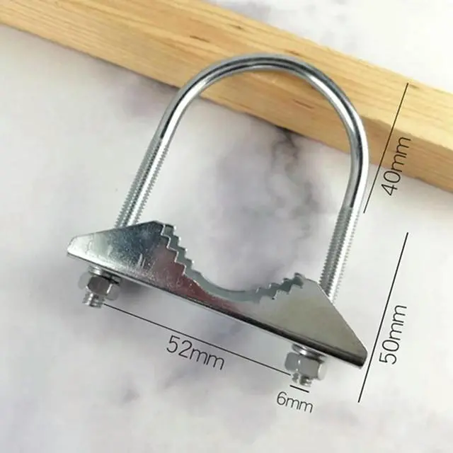 Alt view image 3 of 7 - 4 Set Antenna Mast Pipe Clamp with V Jaw Block and U Bolt All Anti-Rust Finished for TV CB Ham Antenna or Panel Pipe