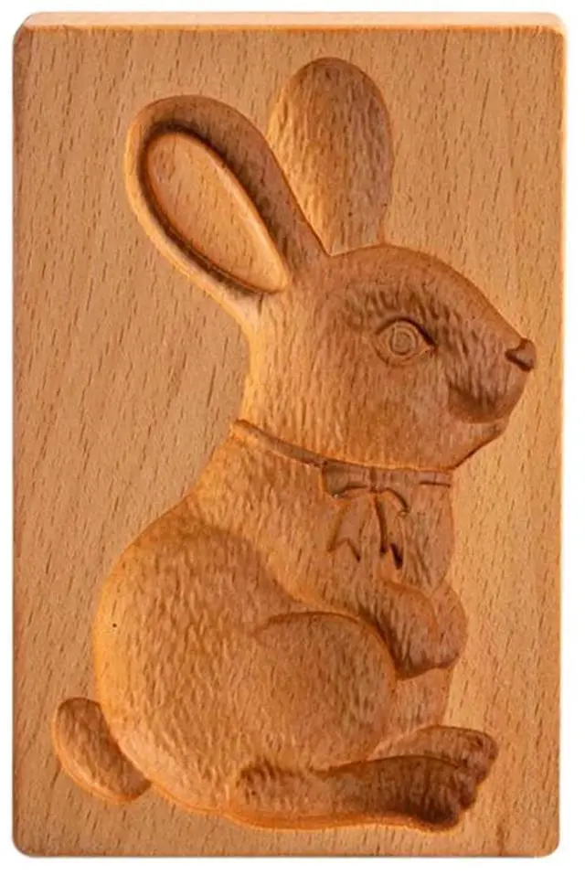 Alt view image 2 of 3 - Wooden Cookie Mold Creative Animal DIY Shapes Cookie Stamp Biscuit Mold for Home Holiday Party Dessert Bakery Tools