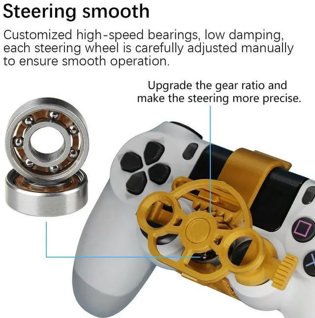 Alt view image 3 of 4 - Gaming Racing Wheel Mini Steering Game Controller for PS4 3D Printed Accessories
