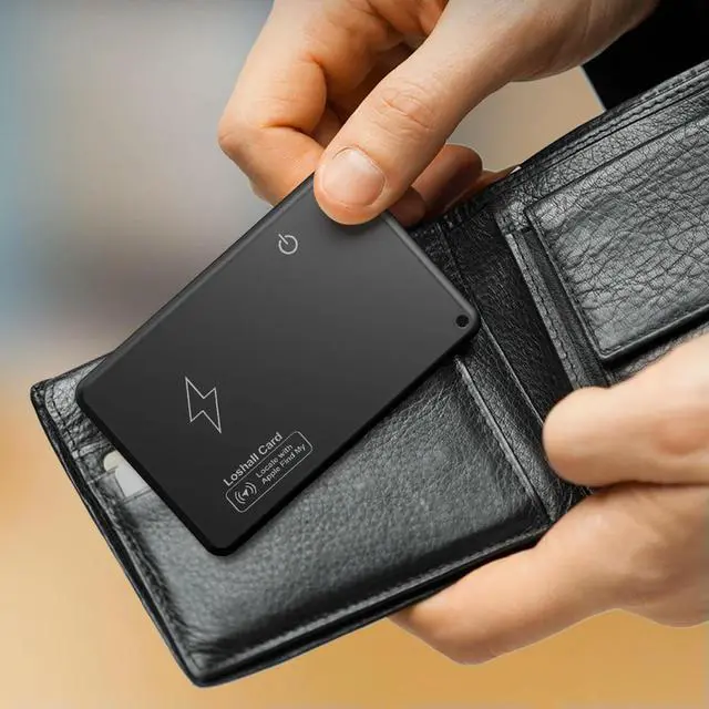 Alt view image 3 of 3 - Wireless Charging Wallet Tracker Card Waterproof Work with Find My App Wallet Finder Card Tracker for Purse Passport