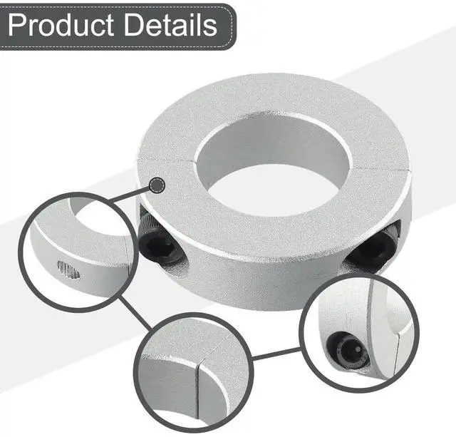 Alt view image 3 of 3 - 2PCS 25mm Separate Fixed Rings Aluminum Alloy Double Split Clamp Collar Sleeve Retaining Rings Clamping Pipe Hose Fittings