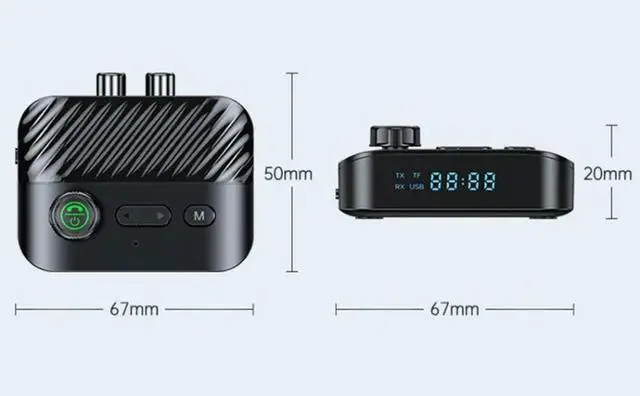 Alt view image 2 of 7 - Digital Display Bluetooth Receiver Transmitter BT5.3 Stereo 2-In-1 Audio Adapter With LCD Display Volume Adjustable