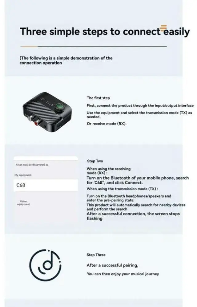 Alt view image 4 of 7 - Digital Display Bluetooth Receiver Transmitter BT5.3 Stereo 2-In-1 Audio Adapter With LCD Display Volume Adjustable