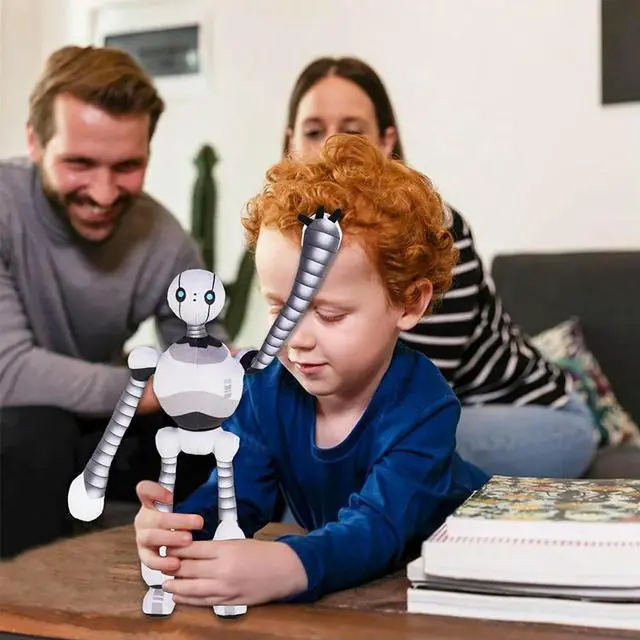 Main image of Robot Stuffed Animal Adjustable Robot Buddy Plush Soft Plushies Toy Home Decor Funny Birthday Christmas Gifts