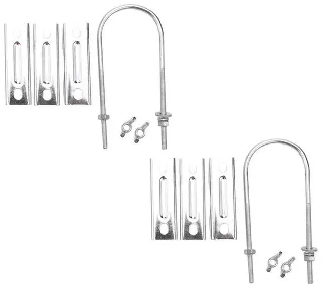 Alt view image 2 of 4 - Double Antenna Mast Clamp V Jaw Block with U Bolts Heavy Duty Anti-Rust Mast to Mast Mount Bracket Kit for TV,CB,Ham