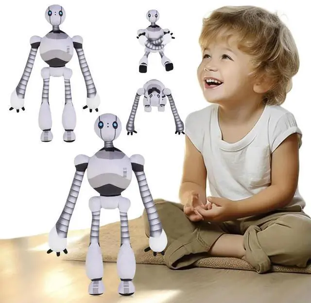 Alt view image 3 of 6 - Robot Stuffed Animal Adjustable Robot Buddy Plush Soft Plushies Toy Home Decor Funny Birthday Christmas Gifts