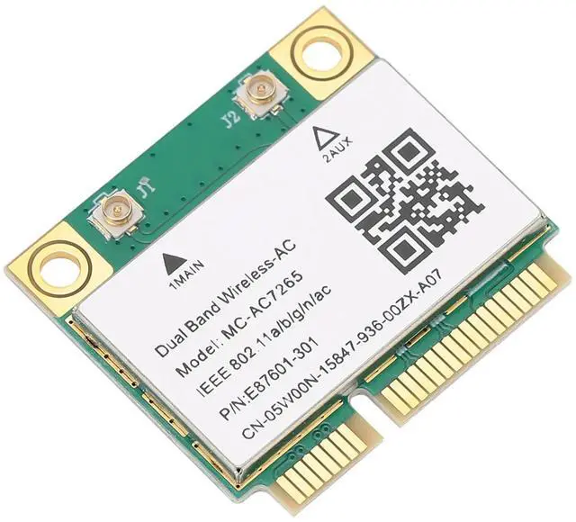 Alt view image 2 of 3 - Wireless Network Card Mini PCIE Gigabit Network Double Band Network Card for Bluetooth 4.2 Wireless MCAC7265 Easy Install