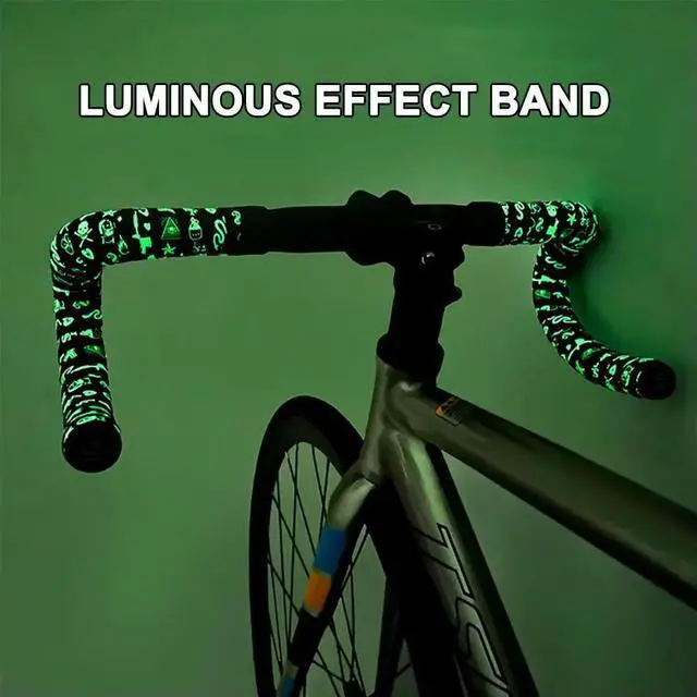 Main image of Road Bike Handlebar Tape Anti-Slip Bicycle Handle Belts Soft Glow-in-The-Dark Steering Wheel Cover Belt Bicycle Accessories
