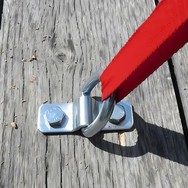 Alt view image 2 of 6 - 4Pcs 3/8 Heavy Duty D Rings Tie Down Anchors 2400LBS Surface Floor Mount Tie Down Ring Trailer Lorry Truck Marine Rope Fastener