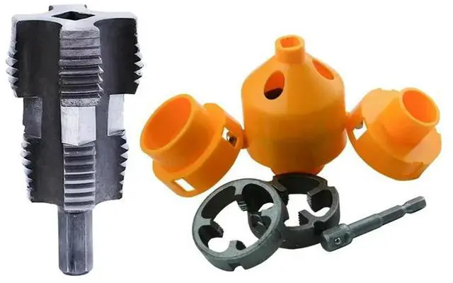 Alt view image 2 of 3 - 9pcs/Set PVC Pipe Threader Kit Pipe Threader Pipe Round Die 4/6 Points PPR Water -=Pipe -=Internal Thread Opener