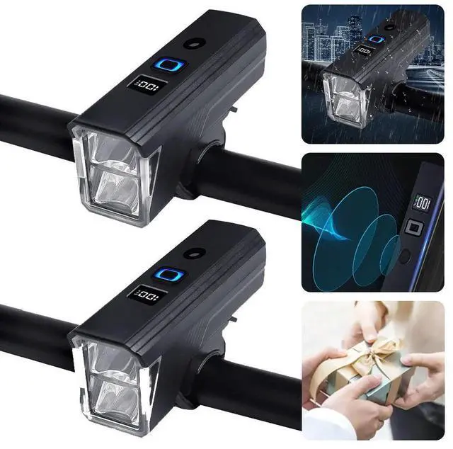 Alt view image 3 of 6 - Bicycle Front Light Bicycle Light Waterproof Bike Flashlight Rechargeable Bicycle Head Light Automatic Sensor for Night Riding