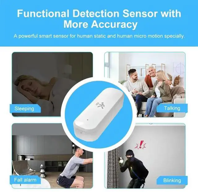 Alt view image 2 of 4 - Tuya Zigbee Pir Motion Sensor 3In1 10G Radar Mmwave Temperature And Humidity Sensor Light Sensor For Burglar Alarm