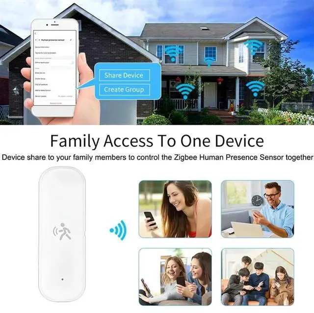 Alt view image 4 of 4 - Tuya Zigbee Pir Motion Sensor 3In1 10G Radar Mmwave Temperature And Humidity Sensor Light Sensor For Burglar Alarm