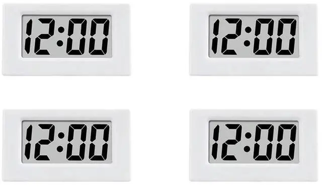 Alt view image 2 of 3 - 4X Mini Clock Triangle LED Screen Lectronic Digital Alarm Screen Desktop Clock For Home Office Table Bedroom Decor White
