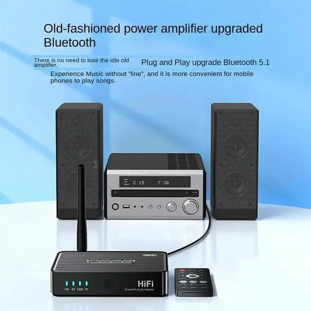 Alt view image 2 of 7 - Bluetooth Audio Receiver Transmitter 5.1 NFC Stereo 3.5Mm AUX RCA Optical HiFi Wireless Audio Adapter with Remote
