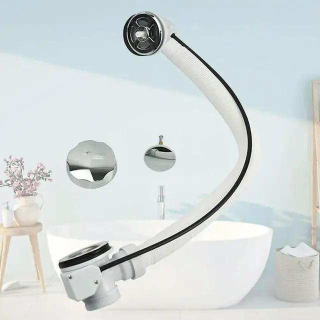 Alt view image 4 of 6 - Bathtub Drain Strainer Modern Dedicated Pop Up Bath Waste with Overflow Bathroom Kit Bath Filter Waste Finished Drainer