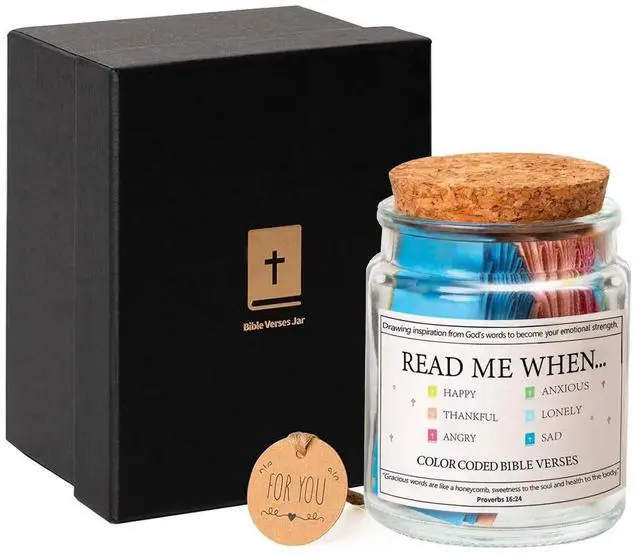 Alt view image 4 of 6 - Bible Verses in A Jar Bible Verse Jar Christian Scripture Jar Christian Cards Jar Prayer Request Cards for Daily Reflection