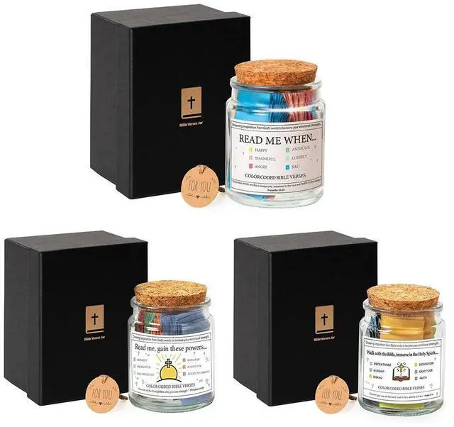 Alt view image 6 of 6 - Bible Verses in A Jar Bible Verse Jar Christian Scripture Jar Christian Cards Jar Prayer Request Cards for Daily Reflection