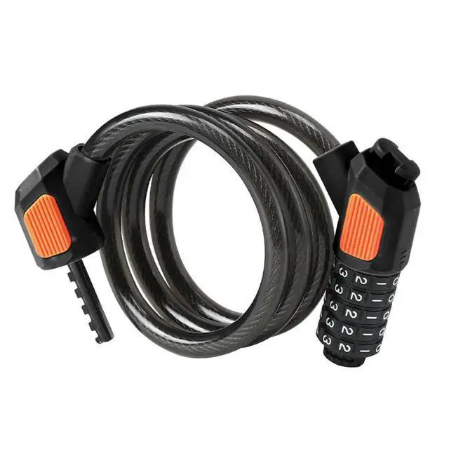 Alt view image 4 of 6 - Universal Bicycle Lock Anti-Theft 5 Digit Code Cable Lock High Security Mountain Bike Safety Lock for Electric Bike Scooter