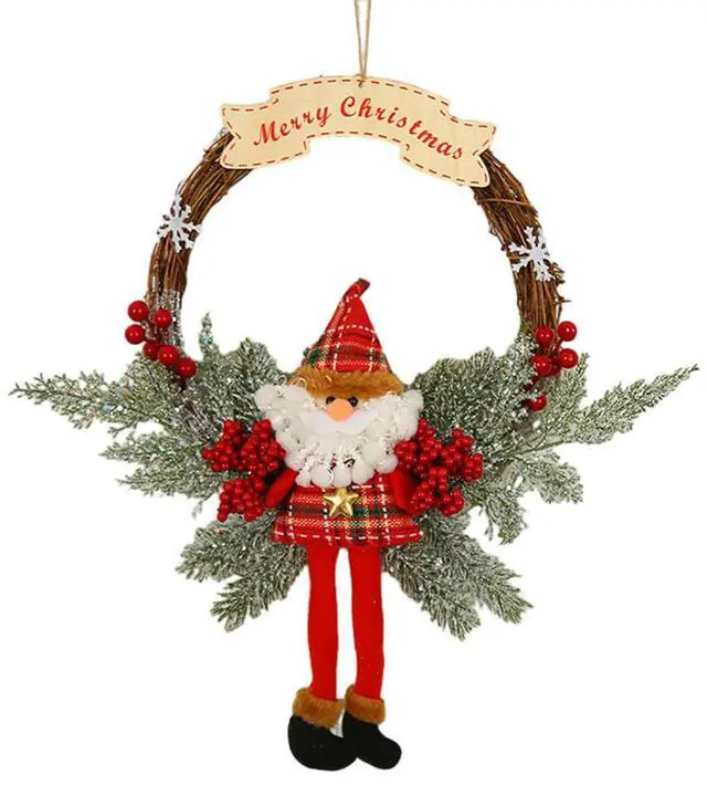 Alt view image 5 of 6 - Christmas Snowman Hanging Garland Multifunctional Holiday Art Wreath Decorative Festival Theme for Holiday Indoor Outdoor Decor