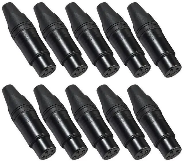 Alt view image 5 of 6 - 10pcs DIY Microphone XLR 3Pin Female Connector Cable Solder Plug Adapters