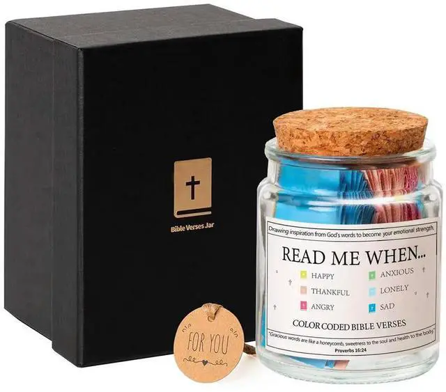 Alt view image 5 of 6 - Bible Verses in A Jar Bible Verse Jar Christian Scripture Jar Christian Cards Jar Bible Verse Cards Jar for Spiritual Growth