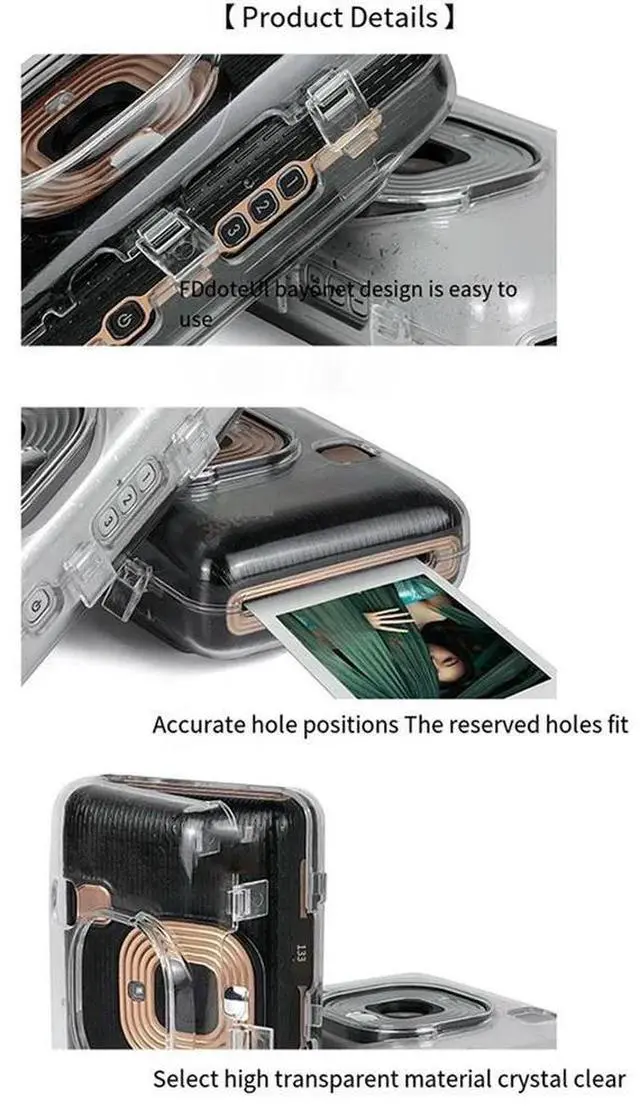 Alt view image 3 of 3 - Transparent Crystal PVC Protective Case Protector Instant Camera Bag Cover for Fujifilm Instax Mini Liplay-Cabe